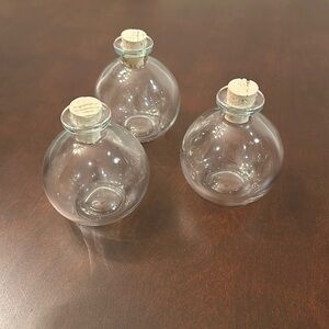 Set Of 3 Glass Vases Bulb Shaped